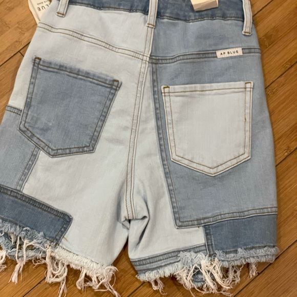 NWT AP blue distressed shorts by aphrodite jeans - Picture 2 of 5